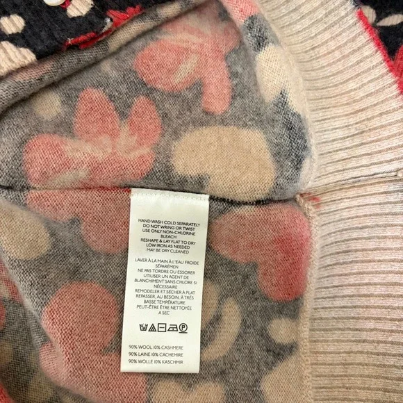 NWT!! FREE PEOPLE Nocturnal Patterned Cardi Black Retro Combo Hearts Floral XS - Picture 15 of 16